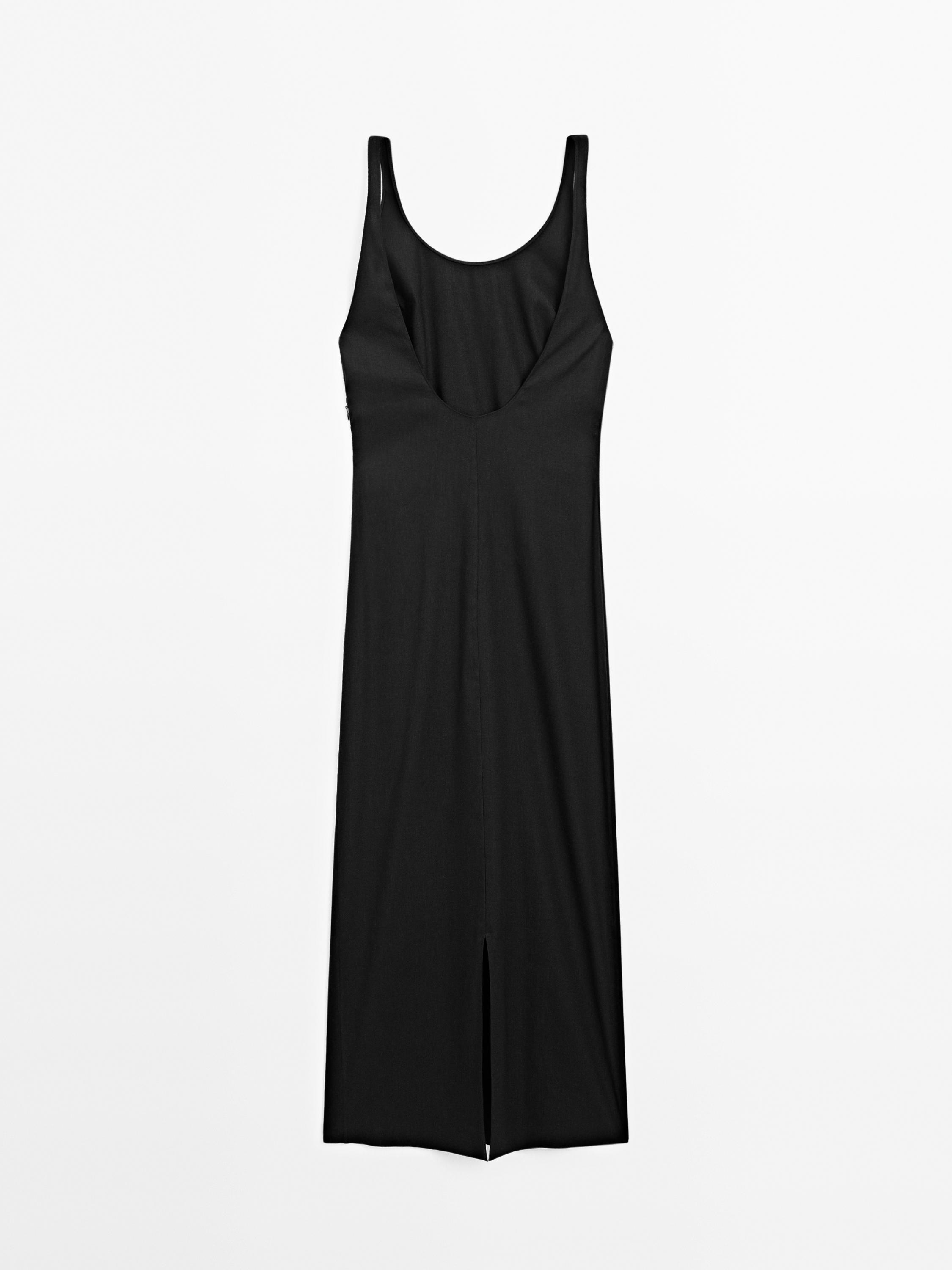 Midi dress with low-cut back